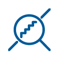 Icon of a lens to reference the detail of high-quality
